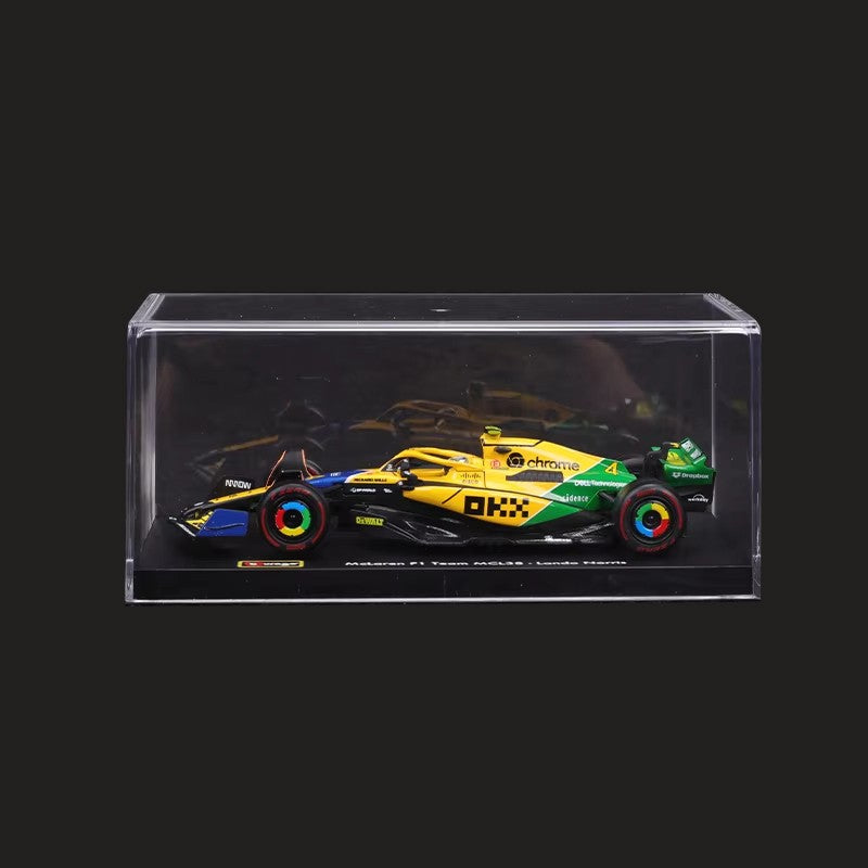 Bburago 1:43 2024 F1 Mclaren MCL38 Monaco Grand Prix Alloy Car Miniature Diecast Model #4 Lando Norris #81 Oscar Piastri Toy