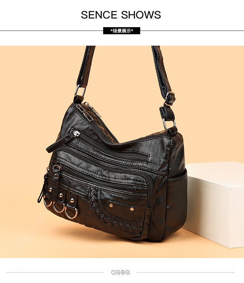 New Arrival Crossbody Shoulder Bag Soft Washed Leather Women's Mini Bag Versatile Handbag