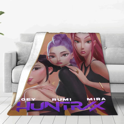 k-pop D-Demon Hunters Huntrix Saja Boys Blanket  Super Warm Comfortable Plush Throw Blanket Child Home Decor Flannel  Bed Cover