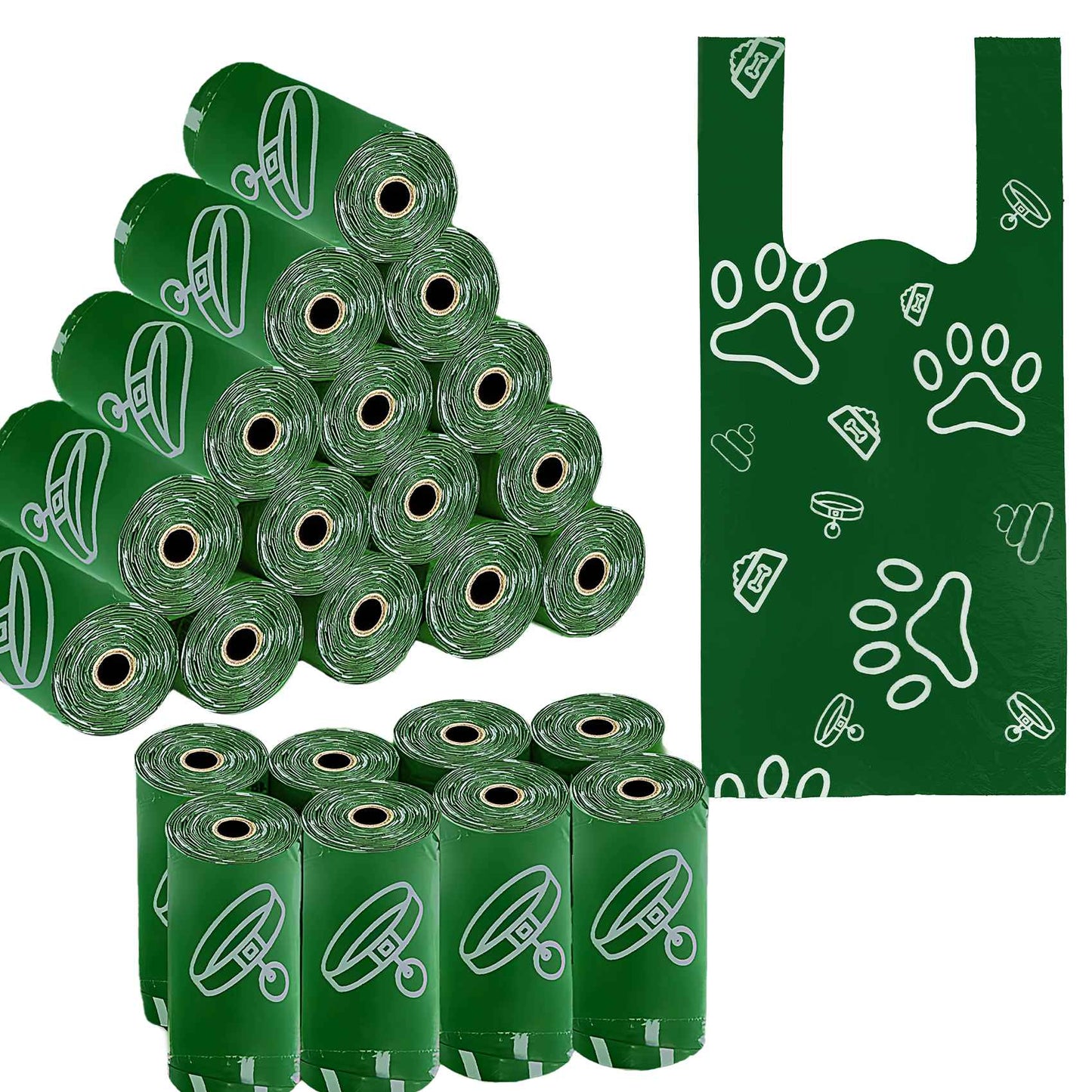 Saco para cocô de cachorro estilo alça fotodegradável com dispensador e fragrância multifuncional, saco de lixo portátil engrossado