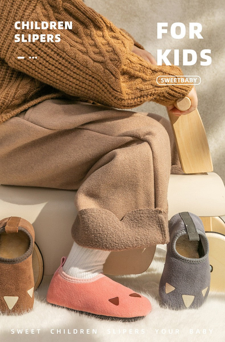 Children Indoor Shoes With Soft Soles, Kids Anti Slip And Breathable  Plush Floor Shoes, Boys And Girls Winter Cotton Shoes