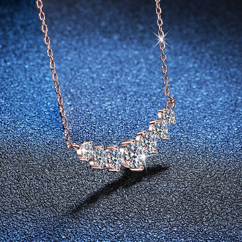 1.7-5.0ct D Cor Moissanite Feminino Pingente Prata Colar Para Mulheres Correntes Festa Noiva Joias Finas Colar de Prata Esterlina 925