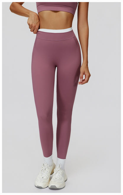 Yoga Pants Hip Lifting Fitness Women's Leggings Push Up Yoga Outdoor Recreation Quick Drying Exercise Color Blocking Tight Pants