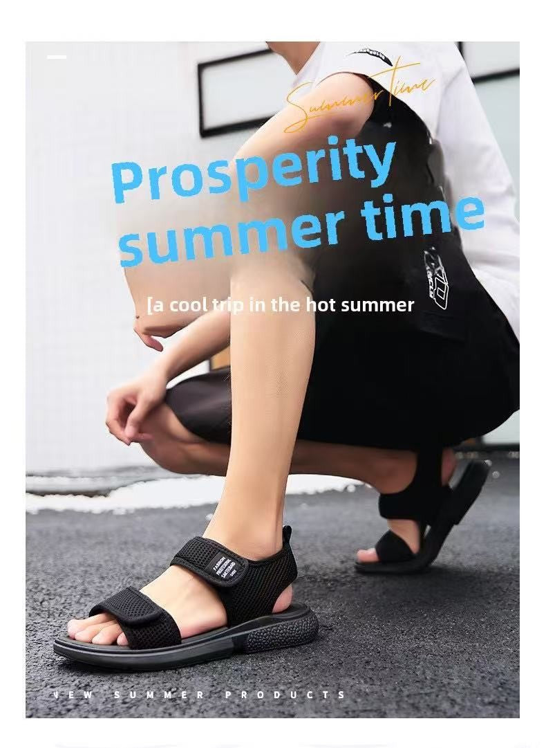A Pair of Summer Non-Slip Men's Sandals, Casual Outdoor Soft-Soled Business Beach Shoes, Simple and Versatile Men's Shoes