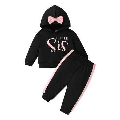Comfort Fashion Spring-Autumn Baby 2-Piece Clothing Set Children Long Sleeve Hoodie and Color Blocked Pants Everyday Wear Sets