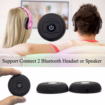 Bluetooth Spliter 5.0 Audio Transmitter for TV, PC Connect, 2 Headphones, 3.5mm AUX, Low Latency, Stereo Wireless Adapter
