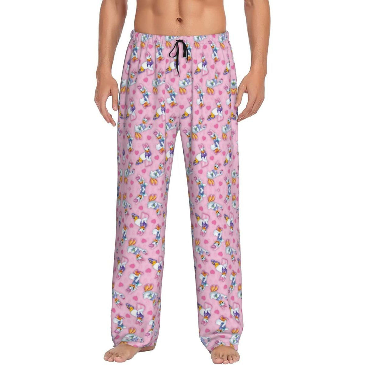 Custom Print Mickey Mouse Donald Duck Pajama Pants Men Sleep Sleepwear Bottoms with Pockets