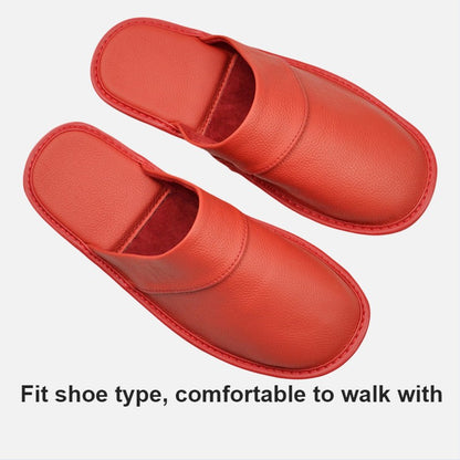 Genuine Cow Leather Slippers Homes in indoor slipper Spring Autumn summer men women elderly non-slip casual single Slides shoes