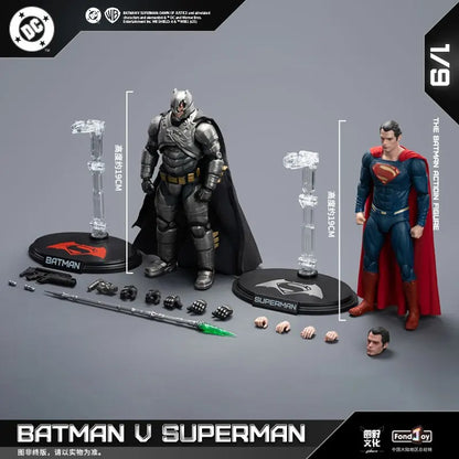 Novo conjunto de figuras Fondjoy BVS, Boneco de Ação Batman Blindado, Superman com Armadura Danificada 1/9 Batman V Superman: A Origem da Justiça DC Toys