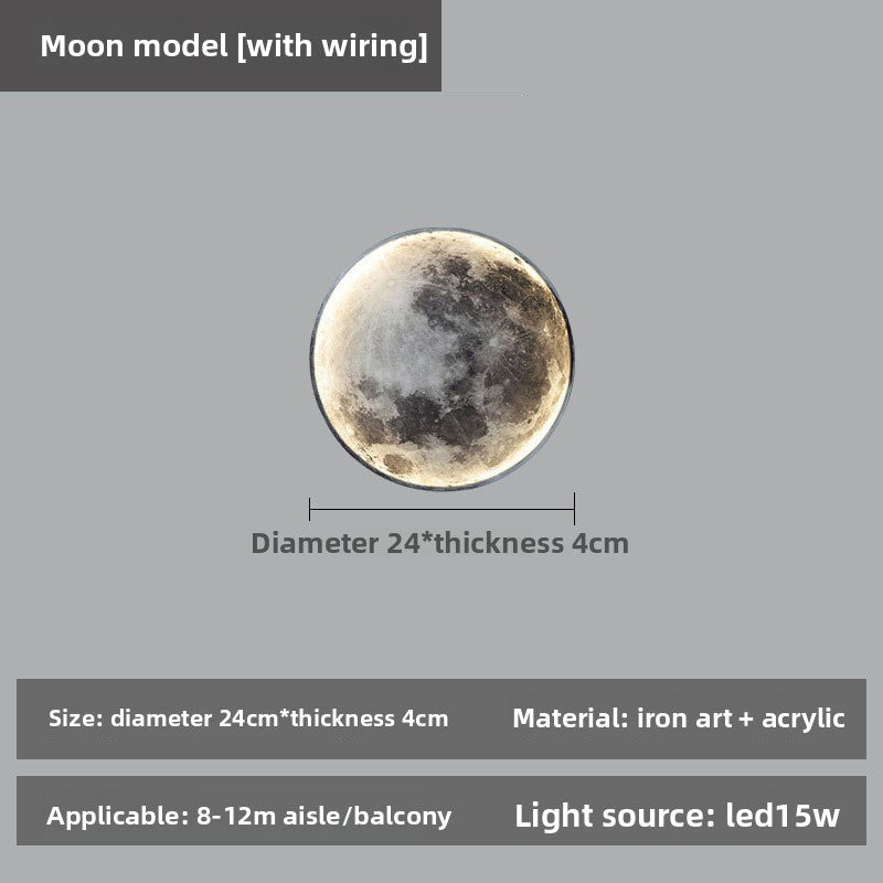 Modern LED Lunar Wall Lamp, Planetary Elegant Design Ceiling Lamp for Bedroom, Living Room Decor