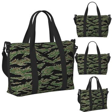 Tiger Stripe Camouflage Military Camo Beach Travel Bag Large Capacity Tote Bags for Gym Yoga Women Shopping Duffle Shoulder Bag