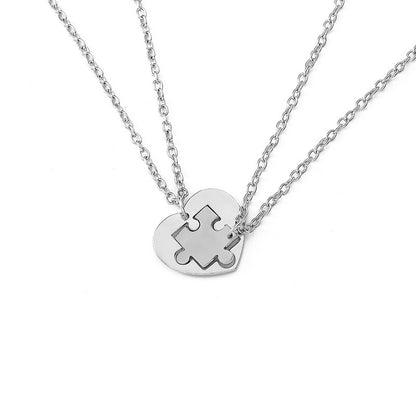 Eu Te Amo Melhores Amigos Colar de Casal Jóias Quebra-Cabeça BFF Chave Fechadura Tai Chi Coração Pingentes Colares para Mulheres Homens Presente Collier