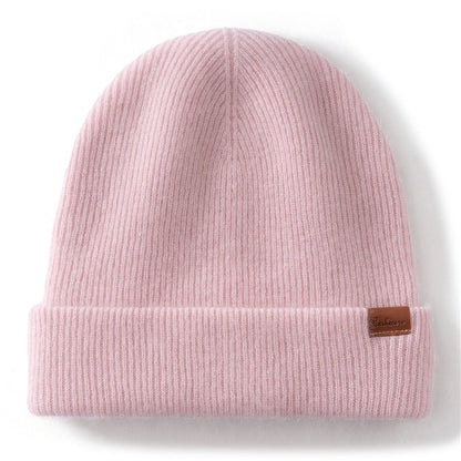 New Autumn Winter 100% Cashmere Hat Knitted Mountaineering Wool Hat Outdoor Skiing Double Layer Men and Women Thickened Warm
