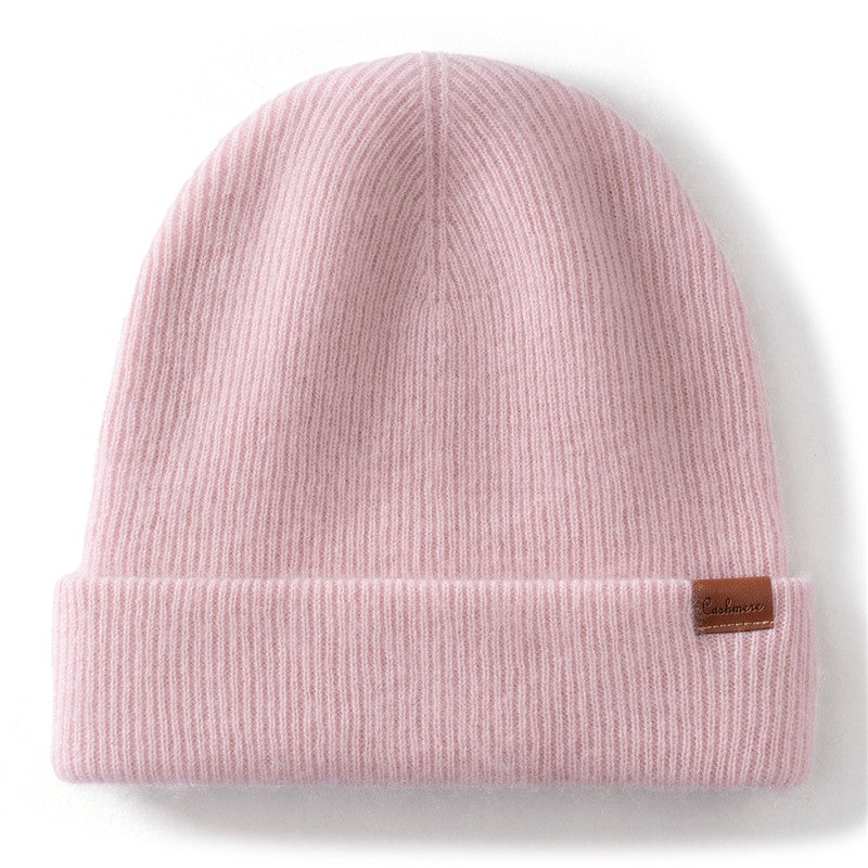 New Autumn Winter 100% Cashmere Hat Knitted Mountaineering Wool Hat Outdoor Skiing Double Layer Men and Women Thickened Warm