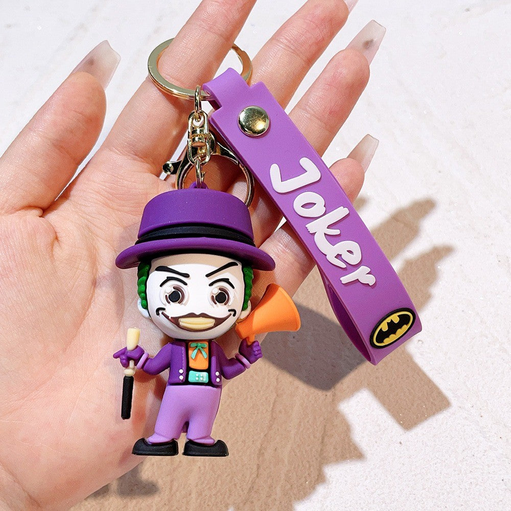 Anime Harley Quinn desenho animado Marvel Batman Coringa imagem boneca bolsa chaveiro pingente fofo Mulher Maravilha acessórios para carro chaveiro