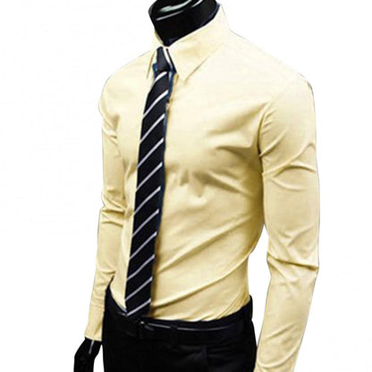 M - 5XL Men Business Shirt Long Sleeved Slim Solid Color Casual Plus Size Social Men Shirt ??????? ??????? camisa masculina