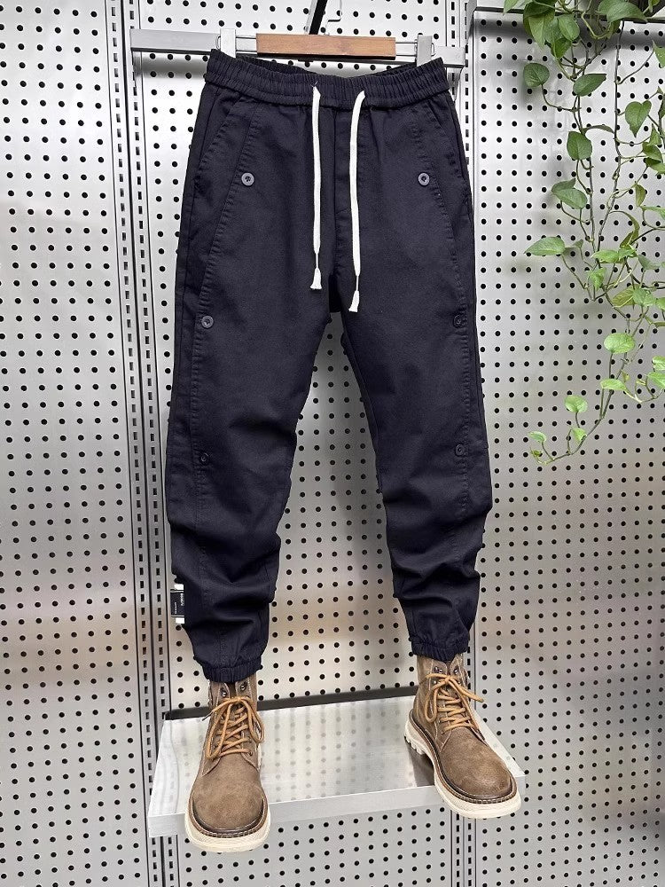 American Sle Workwear Pants Men's Trendy Brand Cuffed Harem Pants Splice Function down Jaet Spring Autumn Thin Casual Pants