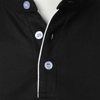 Men's short-sleeved stand-up collar top casual fashion daily solid color short-sleeved stand-up collar T-shirt casual top