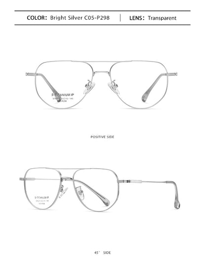 Pure Titanium Reading Glasses Women Prescription Optical Lenses Myopia Eyewear Men Blue Light Blocking Computer Eyeglasses Frame