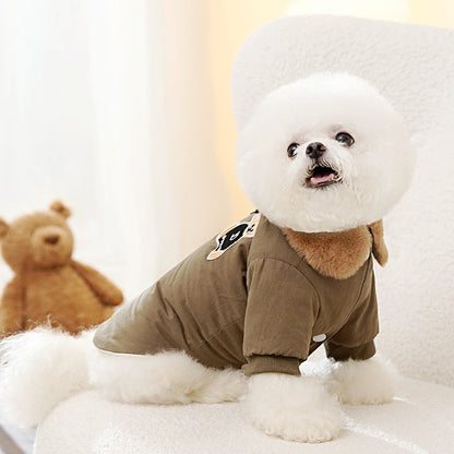 Jaqueta Fashion para Cães Down, Jaqueta de Inverno Quente para Cães, Estampa de Urso, Jaqueta para Cachorros, Casaco Macio e Fofo para Gatos, Roupas para Cães Bulldog Francês