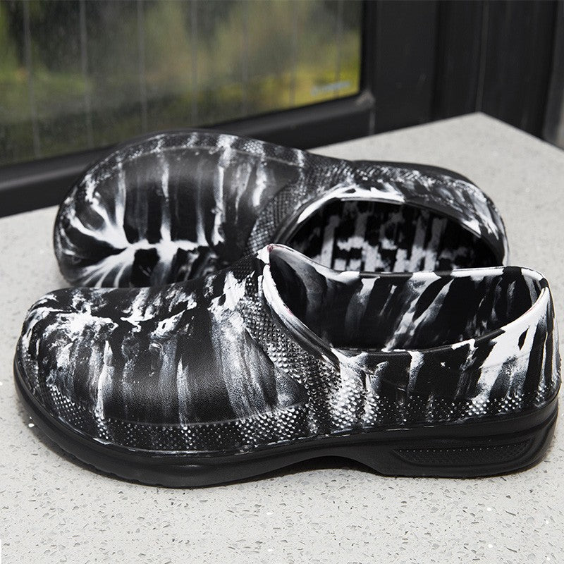 High Quality Chef Shoes Non-slip Waterproof Oil-Proof Kitchen Cook Flat Working Shoes Hotel Restaurant Clogs Men Slippers Flat