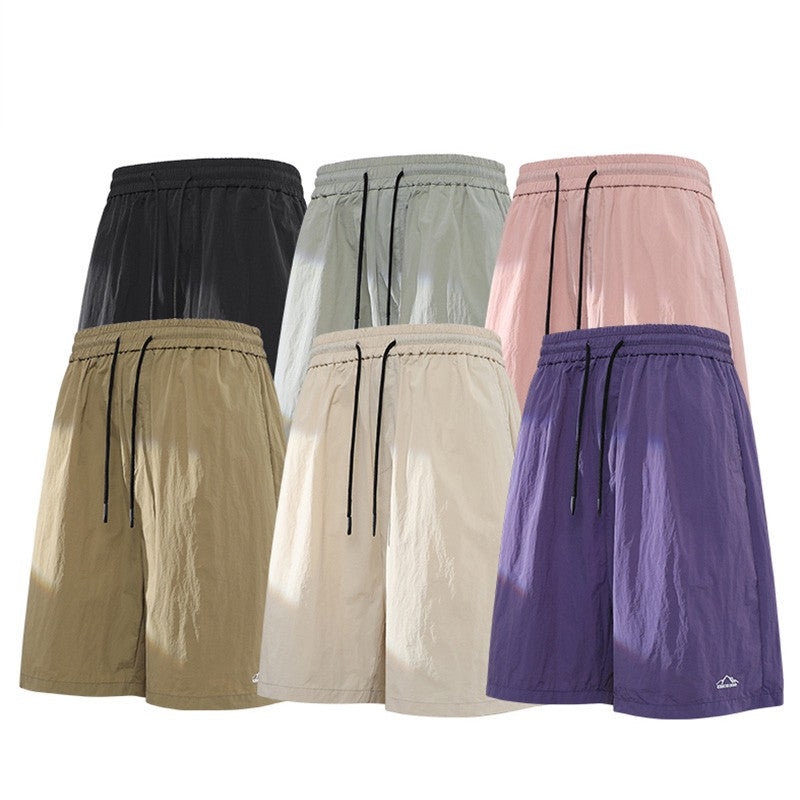 Men's Summer Embroidery Shorts Fashion Shorts Jogging Breathable Short Pants Male Shorts Casual Pants Simple Baggy Sports Shorts