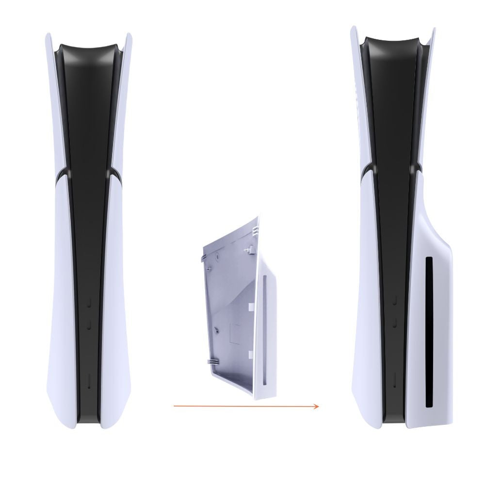 Premium Hard White Panels ABS One Parts Shell Case Replacement Side Disc Plate for PS5 Slim Disc Digital Shell Case