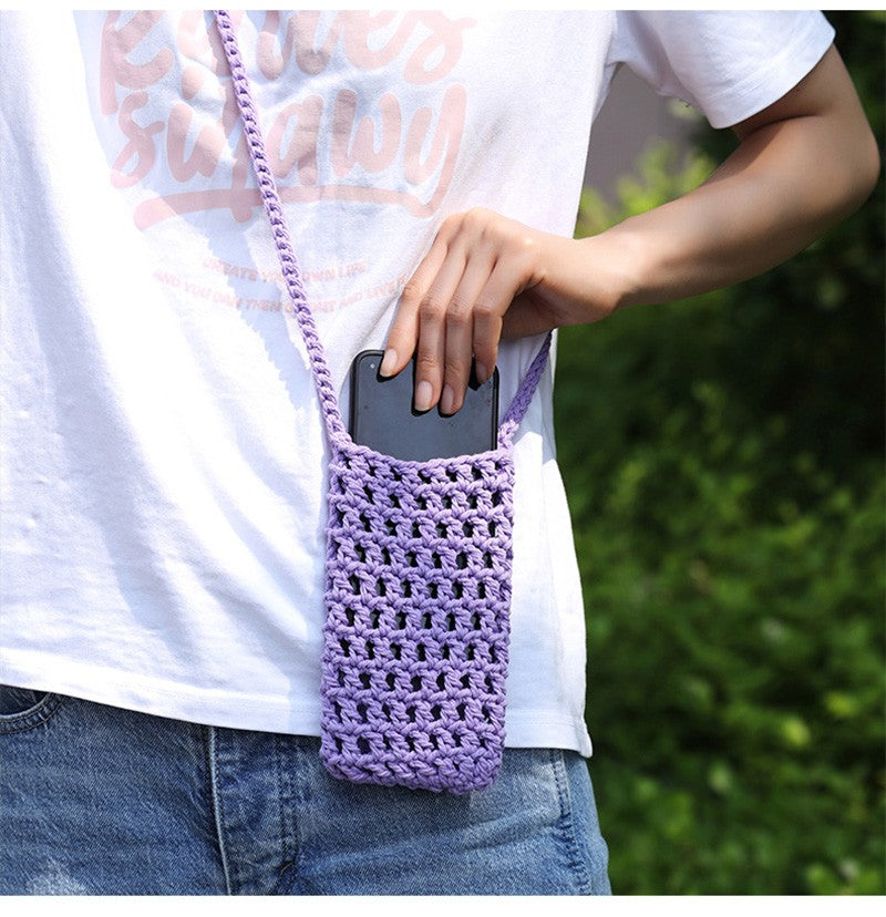 Handmade Crossbody Phone Purse - Openwork Shell Design Tote, Handmade Crossbody Phone Purse,Crochet Beach Bag