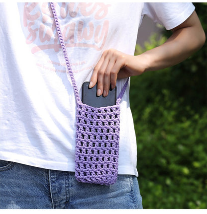 Handmade Crossbody Phone Purse - Openwork Shell Design Tote, Handmade Crossbody Phone Purse,Crochet Beach Bag