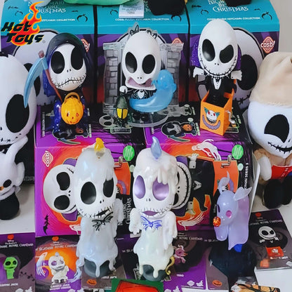 Em estoque O Pesadelo Antes do Natal Versão Q Jack Skellington Rei Abóbora Mini Bonecos de Ação Fofos Brinquedo Gótico de Halloween