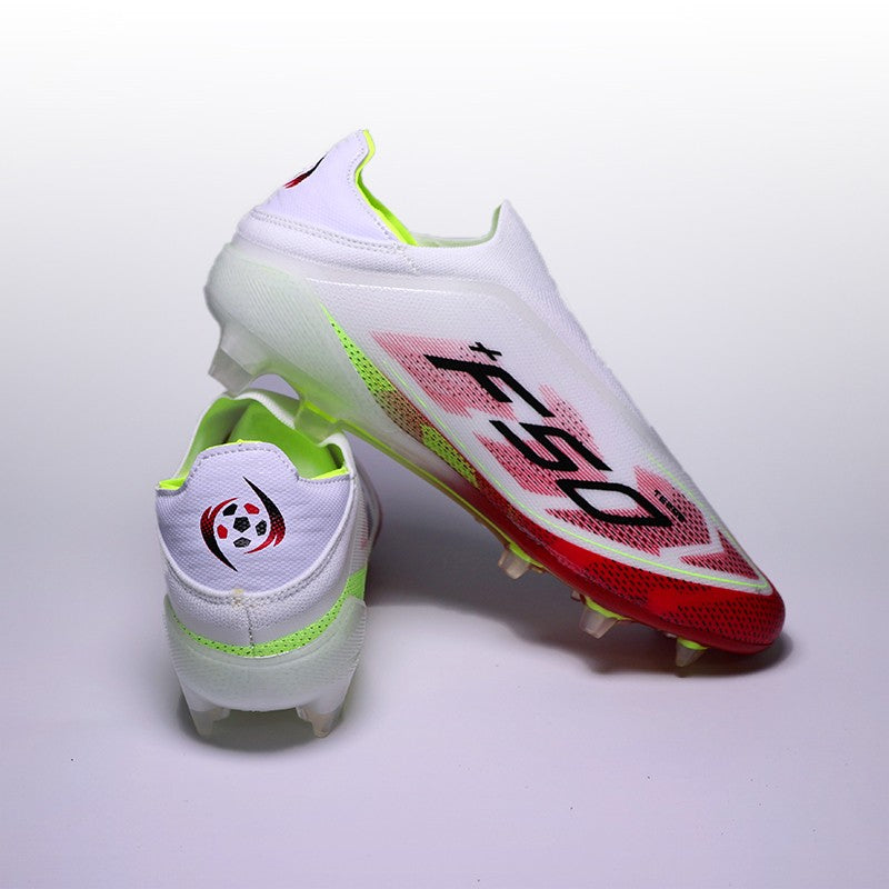 No-lace Mens Soccer Shoes Non-Slip Turf Soccer Cleats for Youth Without-Lace TF/FG Training Football Boots Chuteira Campo 39-45