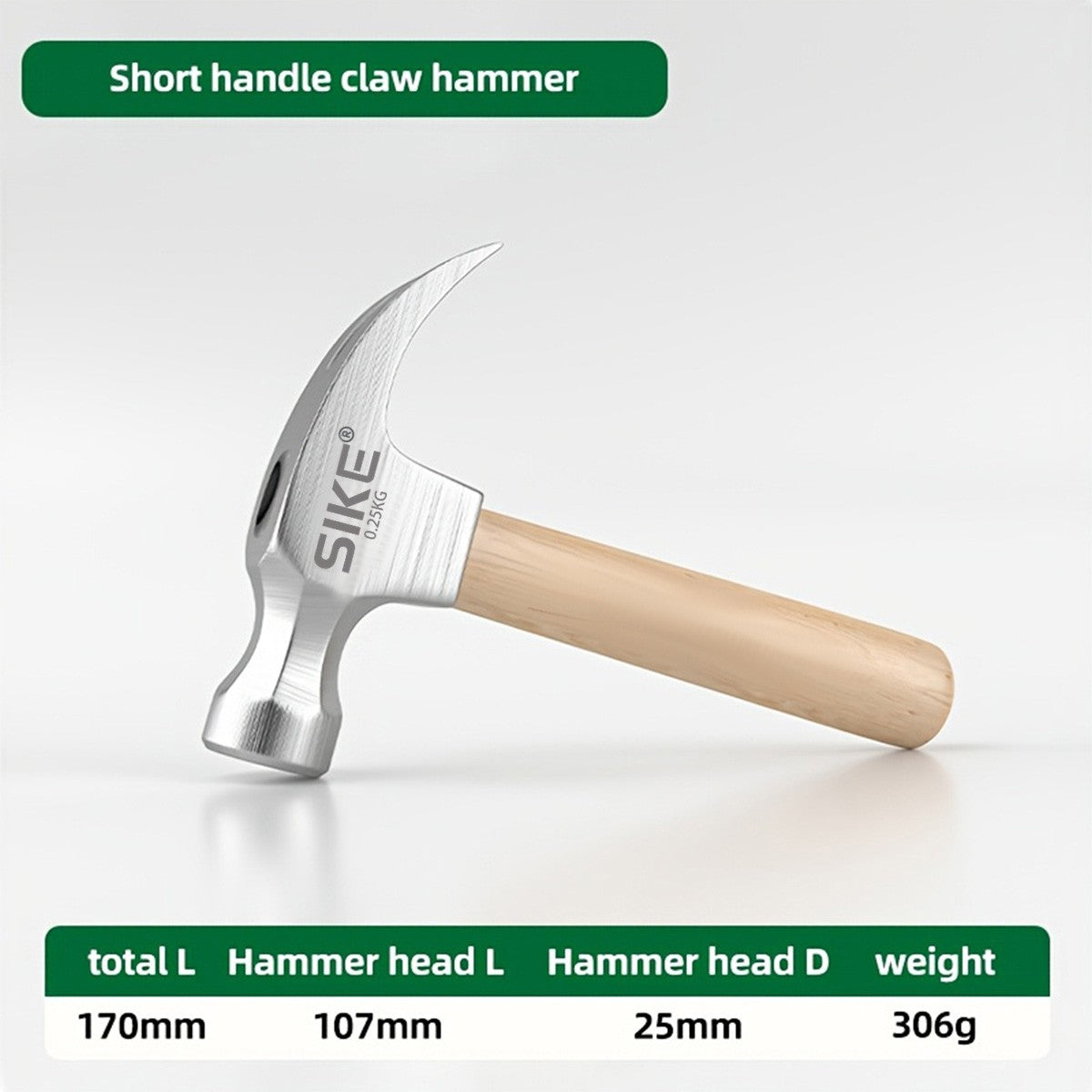 Mini Hammer High Carbon Steel Hammer Solid Wood Short Handle Octagonal or Round Head Hammer Small Manual Hardware Tool