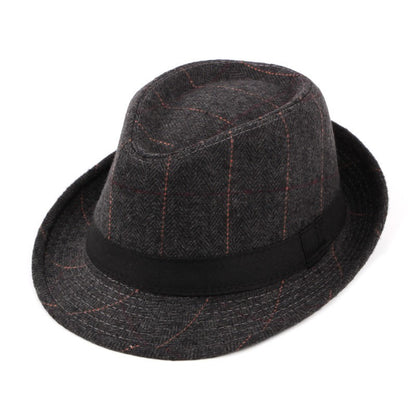 Chapéu de Lã para Casamento Primavera Verão para Homens de Meia-Idade, Casal, Moda Outono Inverno, Festa Xadrez, Design de Luxo, Chapéu Jazz Fedora para Mulheres