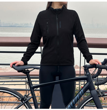 WOSAWE Women Cycling Jackets Cycling Tops Riding Bike Windproof MTB Coat Reflective Jacket