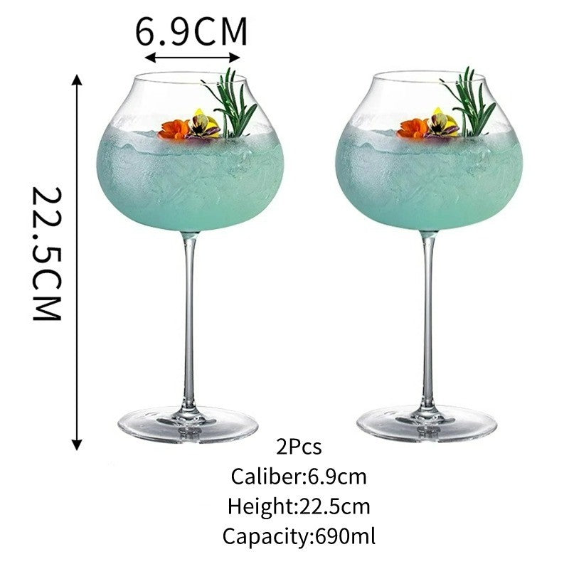 Copo de vinho tinto de grande capacidade de 690ml, taça de vidro ultrafina, taças de coquetel, taça de vidro fina estilo Borgonha, copo de Gin Tônica
