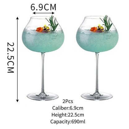 Copo de vinho tinto de grande capacidade de 690ml, taça de vidro ultrafina, taças de coquetel, taça de vidro fina estilo Borgonha, copo de Gin Tônica