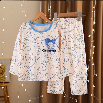 Girls Pajamas Spring Autumn Children Pajamas Long Sleeve Cartoon Kids Sleepwear Robe Children's Clothing Mother