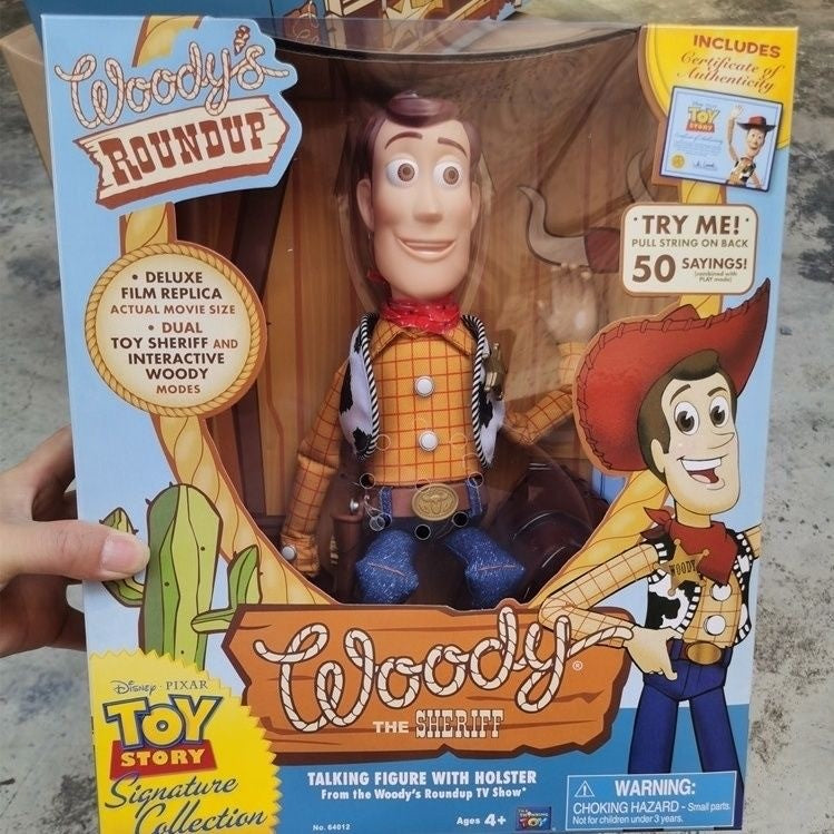 Quente 40cm Disney Pixar Toy Story Bonecos de Ação Woody Filme Inglês Som Personagem Boneco de Pano Caubói Presente de Aniversário Para Crianças