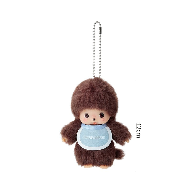 Kawaii Monchichi Doll Figure Keychain Furry Chimutan Monchhichi Figurines Hanger Pendant Bags Charm Accessories Small Gift