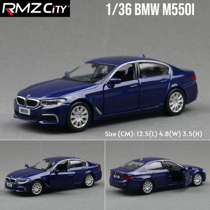 1/36 BMW M2 M3 M4 M5 Modelo de Carro de Brinquedo para Crianças RMZ City Miniatura de Metal Fundido de Corrida com Fricção para Coleção, Presente para Meninos