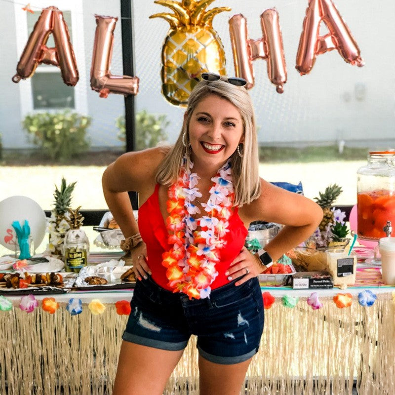 10/20/50pcs Hawaiian Flower Wreath Necklace Summer Tropical Birthday Party Decoration Luau Wedding Artificial Flower Garland Lei