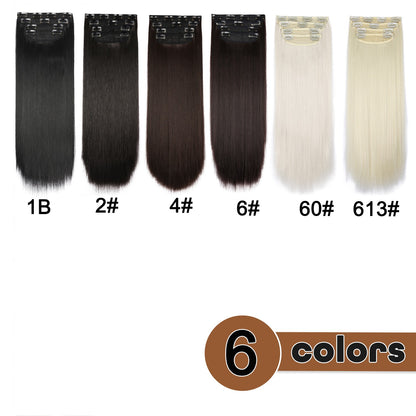 Kit 4 Peças Aplique Tic Tac Cabelo Sintético 20 Polegadas Cacheado Longo Grosso Para Mulheres Cabeça Inteira extensões de cabelo sintéticas
