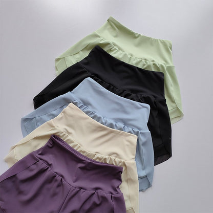 Summer Women's Sports Shorts Mesh 2 In 1 Quick-dry Yoga Shorts Breathable Fitness Shorts High Waist Fitness Running Shorts