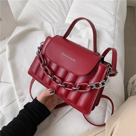 New Chains Shoulder Bag Women Solid Color Crossbody Bag Designer Messenger Handbag and Purse Luxury Top-handle Bag feminina