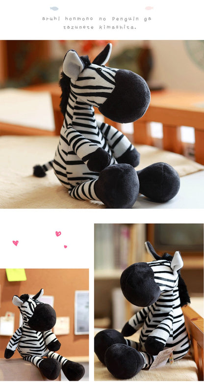 Brinquedos de Pelúcia de Animais da Selva Kawaii de 25CM, Cão, Zebra, Elefante, Leão, Raposa, Girafa, Brinquedos Infantis, Boneca, Presente de Aniversário