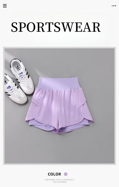 DRUR Sports Shorts Women High Waist Loose Yoga Shorts With Pocket Female Short Pants Woman's Gym Running Shorts Fitness Clothes