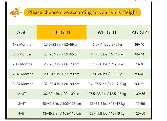Christmas Costumes Infants Toddlers Halloween Cosplay Lion Costume Kids' Animal Jumpsuit Outfit Snowsuit