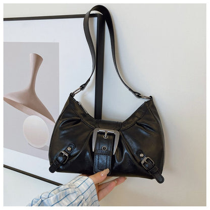 2025 Large Capacity Pleated New Retro Commuter Temperament Locomotive Do Old Style Underarm Shoulder Bag Women