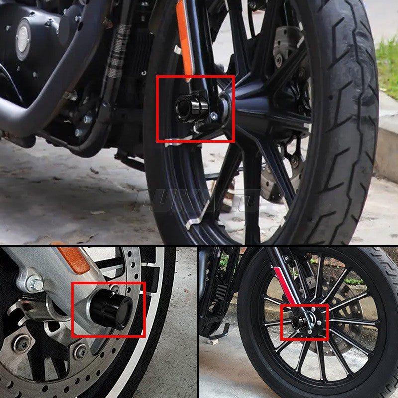 Motorcycle Front Rear Axle Nut Covers Caps Kit For Harley Sportster 883 1200 Touring Dyna Road King Softail Fat Bob Breakout