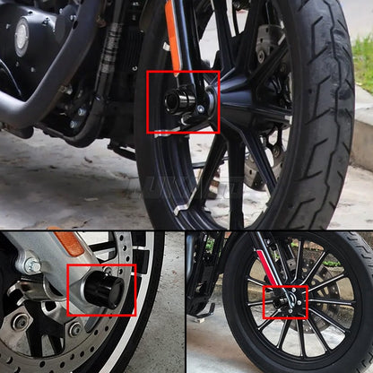 Motorcycle Front Rear Axle Nut Covers Caps Kit For Harley Sportster 883 1200 Touring Dyna Road King Softail Fat Bob Breakout